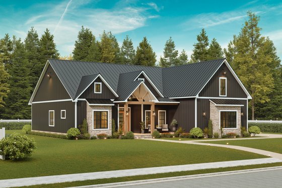Exterior - Front Elevation 6 for Farmhouse House Plan #54-681 - 3 bed, 3 bath