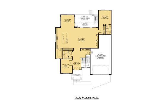 Floor Plan - Main Floor for Modern House Plan #1066-189 - 5 bed, 5.5 bath