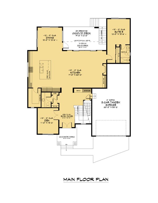 Modern Floor Plan - Main Floor Plan #1066-189