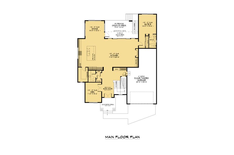 Home Plan - Floor Plan - Main Floor for Modern House Plan #1066-189 - 5 bed, 5.5 bath