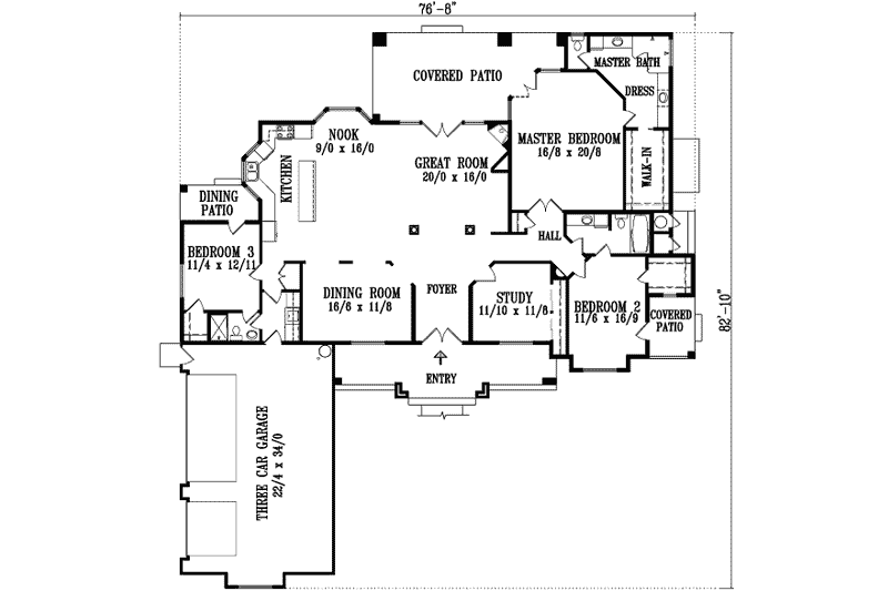 Dream House Plan - Floor Plan - Main Floor House Plan #1-1182 - 3 bed, 3 bath