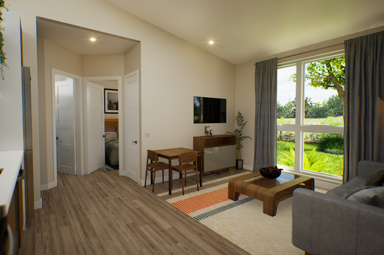Interior - Family Room 3 for Contemporary House Plan #48-1097 - 1 bed, 1 bath