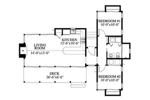 Floor Plan - Main Floor for Contemporary House Plan #426-16 - 2 bed, 1 bath