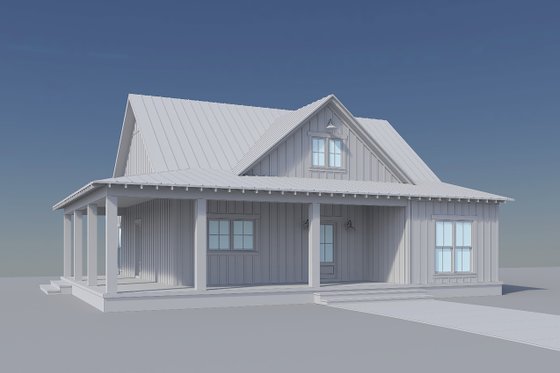 Exterior - Front Elevation 8 for Country House Plan #430-440 - 2 bed, 2 bath