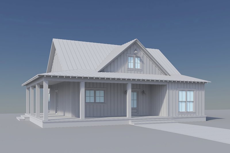 House Blueprint - Exterior - Front Elevation 8 for Country House Plan #430-440 - 2 bed, 2 bath