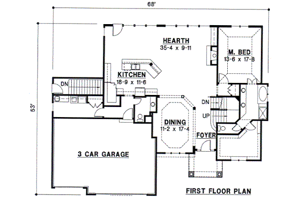 Traditional Floor Plan - Main Floor Plan #67-104