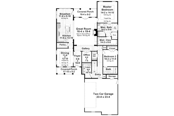 Floor Plan - Main Floor for Country House Plan #21-321 - 4 bed, 3.5 bath