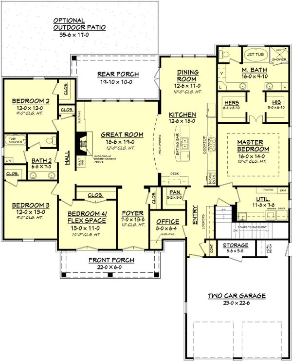 European Floor Plan - Main Floor Plan #430-102