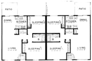 Ranch Style House Plan - 2 Beds 1 Baths 1568 Sq/Ft Plan #303-417 