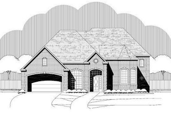 Exterior - Front Elevation for European House Plan #411-763 - 4 bed, 3.5 bath