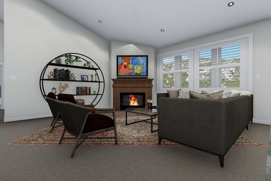 Interior - Family Room for Traditional House Plan #1060-45 - 3 bed, 2 bath