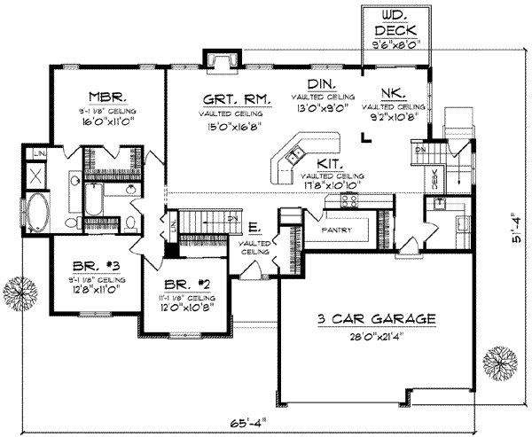 House Plan Design - European Floor Plan - Main Floor Plan #70-616