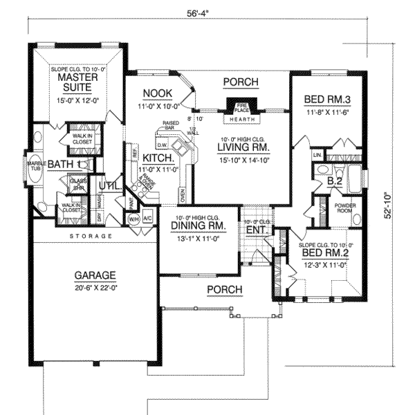 Home Plan - Traditional Floor Plan - Main Floor Plan #40-173