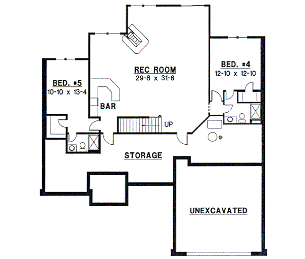 European Floor Plan - Lower Floor Plan #67-252