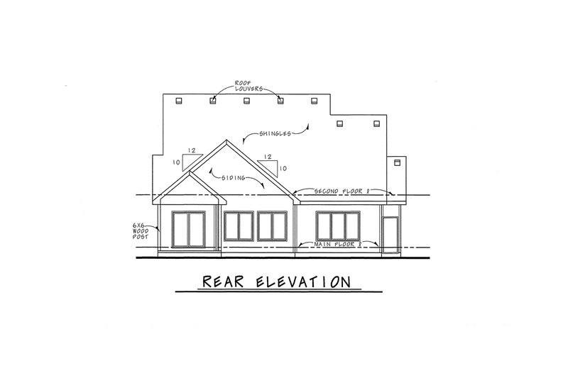 Dream House Plan - Exterior - Rear Elevation 1 for Craftsman House Plan #20-2154 - 3 bed, 2.5 bath