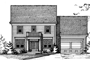 Exterior - Front Elevation 3 for Colonial House Plan #20-2204 - 3 bed, 3 bath