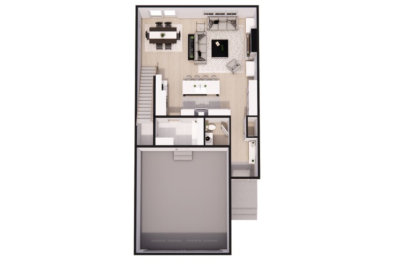 House Design - Floor Plan - Main Floor 1 for Farmhouse House Plan #51-1518 - 4 bed, 2.5 bath