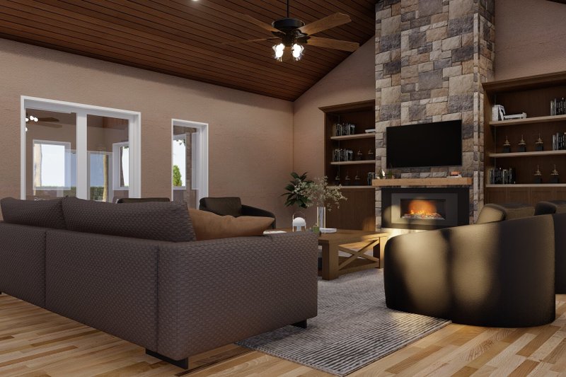 Dream House Plan - Interior - Family Room 4 for Mediterranean House Plan #923-337 - 3 bed, 2.5 bath