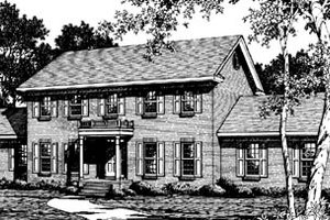Colonial Exterior - Front Elevation Plan #10-257