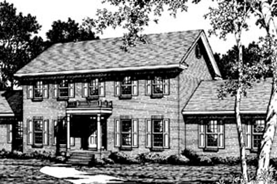 Exterior - Front Elevation for Colonial House Plan #10-257 - 4 bed, 2.5 bath