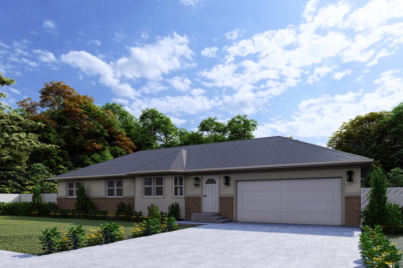 House Plan Design - Exterior - Front Elevation 3 for Ranch House Plan #1060-388 - 3 bed, 1.5 bath