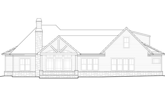 Exterior - Rear Elevation for Farmhouse House Plan #54-389 - 4 bed, 3.5 bath