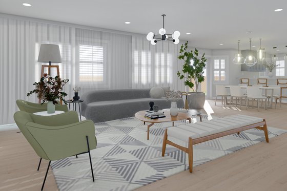 Interior - Family Room 1 for Traditional House Plan #1060-191 - 3 bed, 2 bath