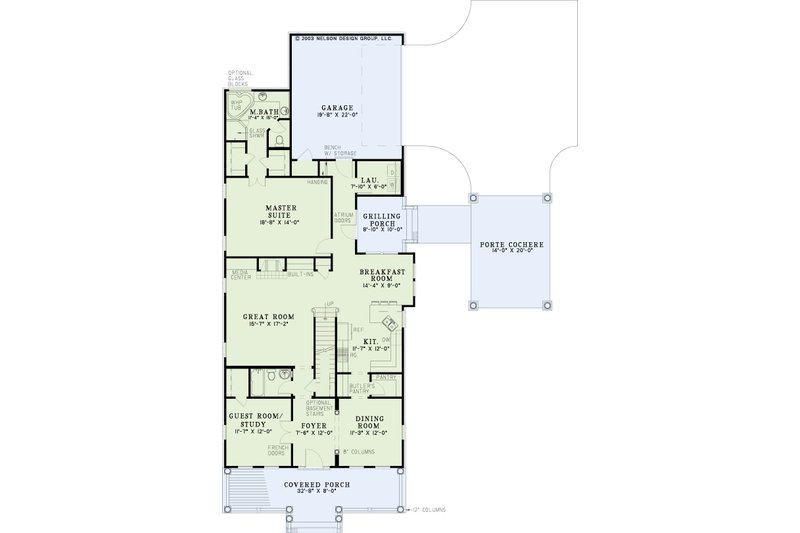 Dream House Plan - Floor Plan - Main Floor for Colonial House Plan #17-2117 - 4 bed, 3 bath