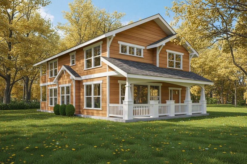 Cottage Style House Plan - 3 Beds 2.5 Baths 2044 Sq/Ft Plan #100-402 Exterior