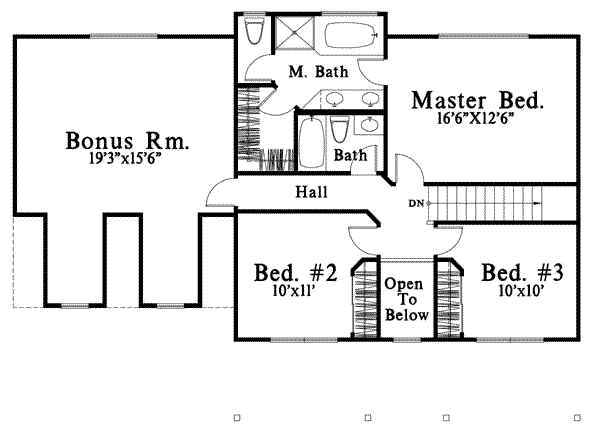 Traditional Floor Plan - Upper Floor Plan #78-152