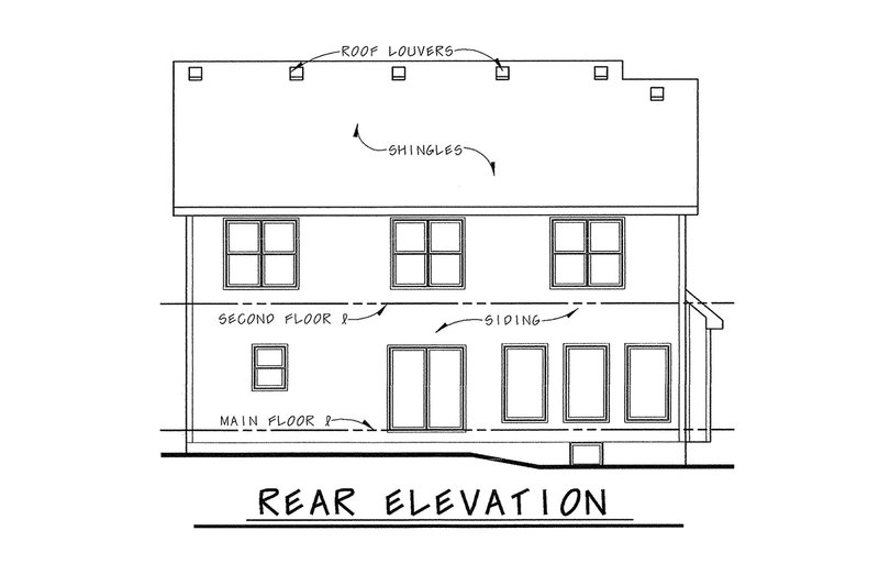 Dream House Plan - Exterior - Rear Elevation for Bungalow House Plan #20-1846 - 4 bed, 3 bath