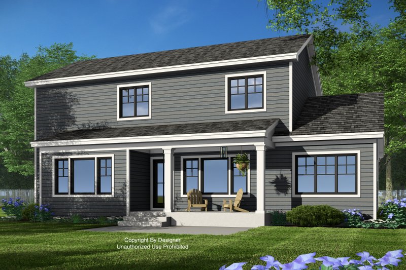 House Design - Exterior - Rear Elevation 1 for Craftsman House Plan #51-1379 - 4 bed, 3.5 bath