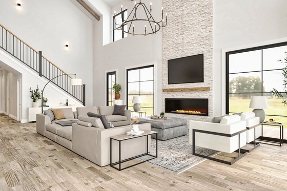 Interior - Family Room for Farmhouse House Plan #54-669 - 3 bed, 2 bath