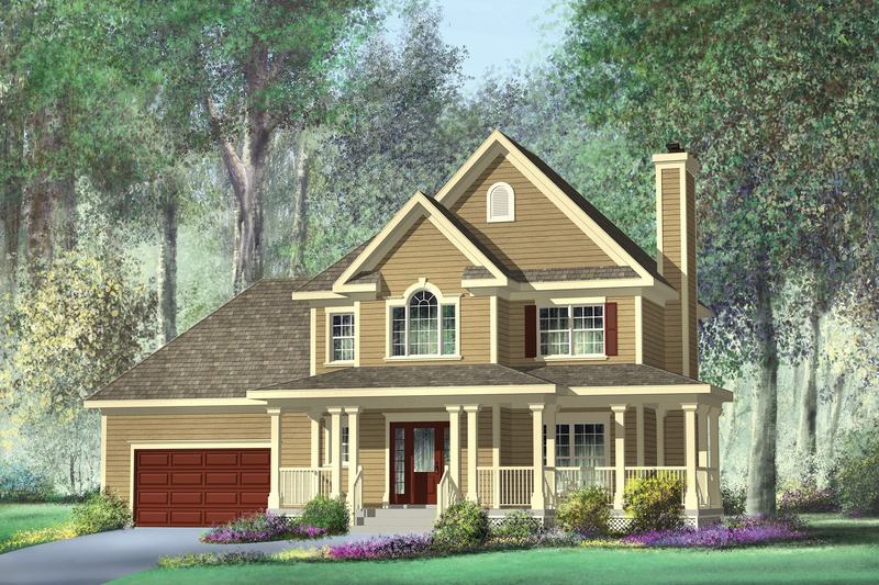 Country Style House Plan - 3 Beds 2 Baths 1708 Sq/Ft Plan #25-4318
