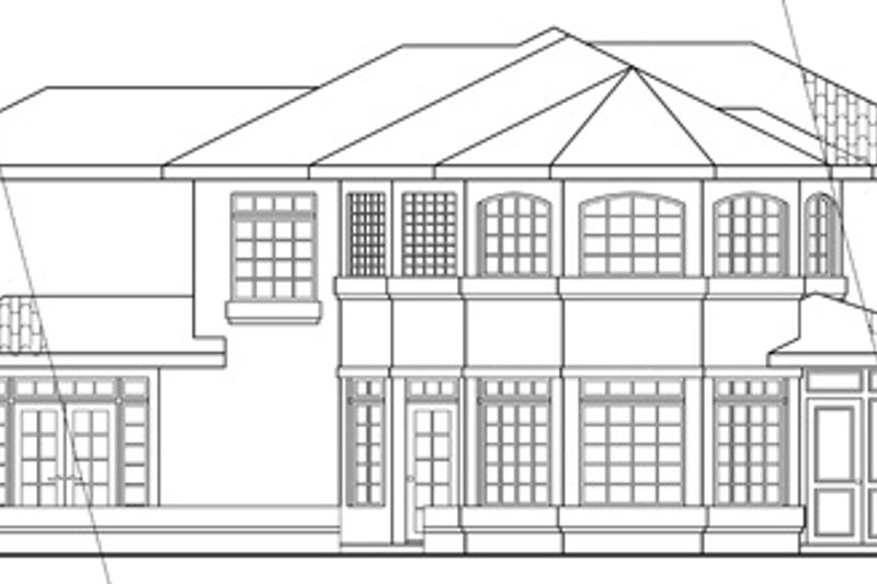 Home Plan - Exterior - Rear Elevation for Mediterranean House Plan #124-431 - 4 bed, 2.5 bath