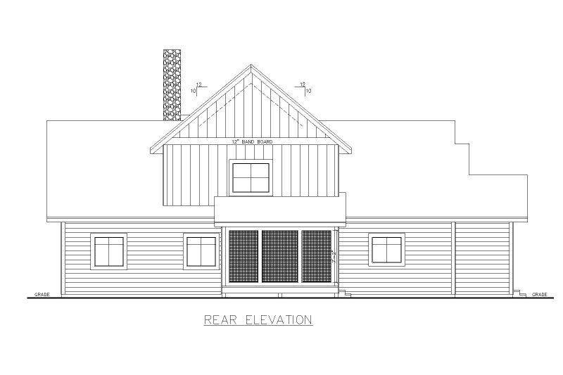 Dream House Plan - Exterior - Rear Elevation for Farmhouse House Plan #117-897 - 3 bed, 3 bath