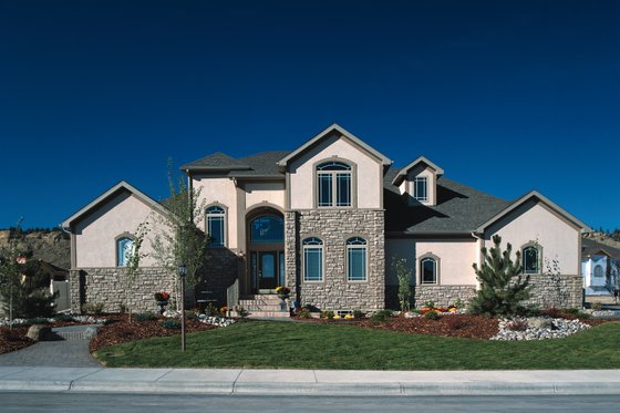 Exterior - Front Elevation 3 for Mediterranean House Plan #20-256 - 3 bed, 3 bath