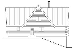 Exterior - Rear Elevation for Log House Plan #124-951 - 2 bed, 2.5 bath