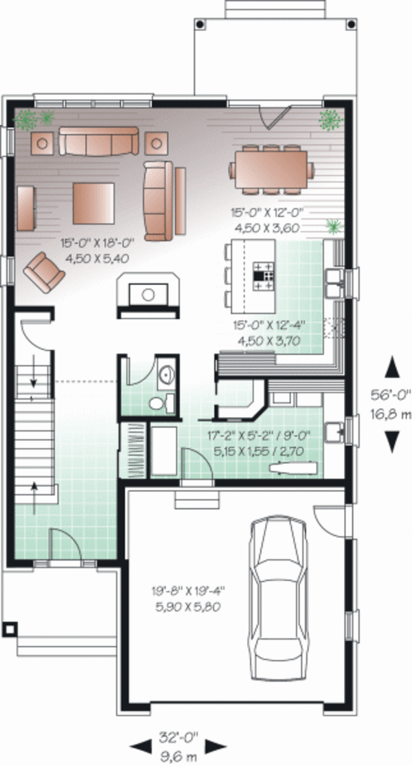 Architectural House Design - Traditional Floor Plan - Main Floor Plan #23-2254