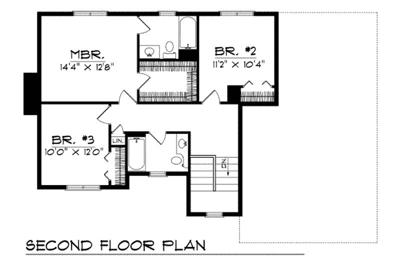 House Plan Design - Floor Plan - Upper Floor for Traditional House Plan #70-169 - 3 bed, 2.5 bath