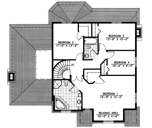 European Floor Plan - Upper Floor Plan #138-155