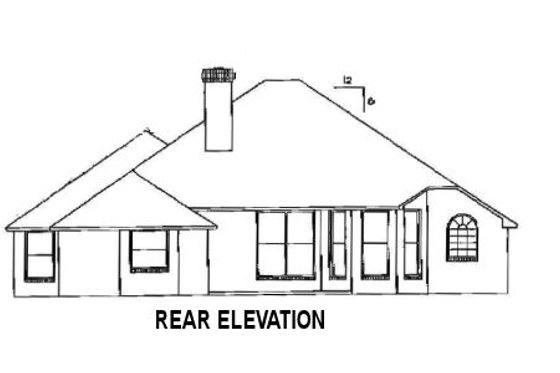 Exterior - Rear Elevation for Traditional House Plan #65-505 - 4 bed, 2 bath