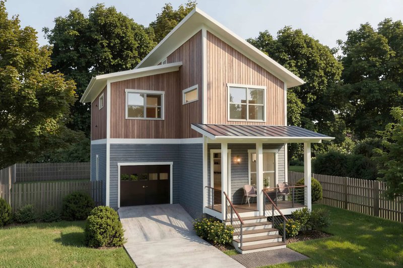 Modern Style House Plan - 3 Beds 2.5 Baths 1427 Sq/Ft Plan #79-369 Exterior