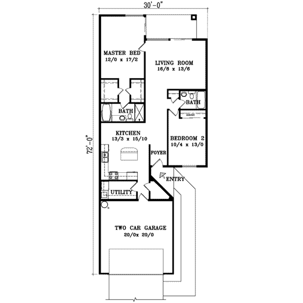 Adobe / Southwestern Floor Plan - Main Floor Plan #1-296