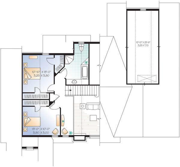 Craftsman Floor Plan - Upper Floor Plan #23-419