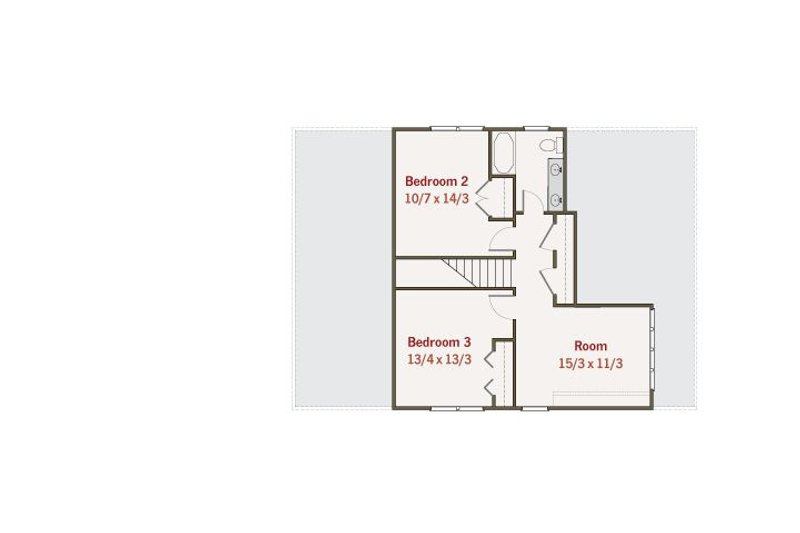 House Blueprint - Floor Plan - Upper Floor for Craftsman House Plan #461-37 - 3 bed, 2.5 bath