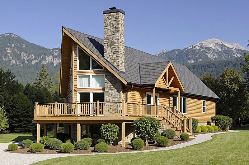 Home Plan - Exterior - Front Elevation 5 for Cabin House Plan #3-339 - 3 bed, 2 bath