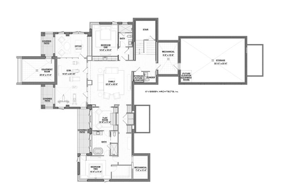 House Blueprint - Floor Plan - Lower Floor for Contemporary House Plan #928-408 - 4 bed, 4.5 bath