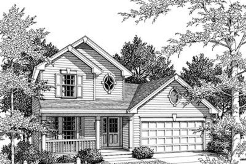 Architectural House Design - Exterior - Front Elevation 4 for Traditional House Plan #57-163 - 3 bed, 2.5 bath