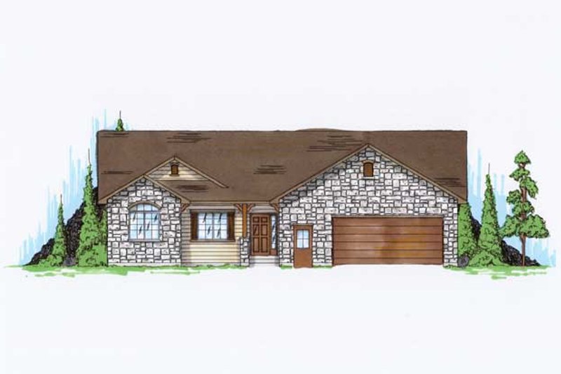 House Plan Design - Ranch Exterior - Front Elevation Plan #5-235